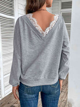 Load image into Gallery viewer, Lace Detail Long Sleeve Top
