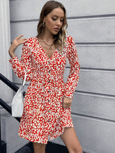 Load image into Gallery viewer, Animal Print Buttoned V-Neck Long Sleeve Dress
