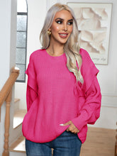 Load image into Gallery viewer, Dropped Shoulder Long Sleeve Sweater
