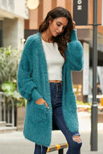 Load image into Gallery viewer, Open Front Fuzzy Cardigan with Pockets
