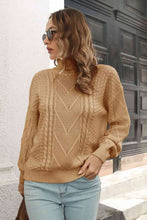 Load image into Gallery viewer, Cable-Knit Turtleneck Sweater
