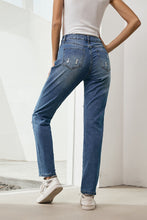 Load image into Gallery viewer, Printed Patch Distressed Boyfriend Jeans
