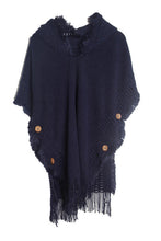 Load image into Gallery viewer, Fringe Hem Hooded Poncho
