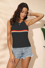 Load image into Gallery viewer, Rainbow Stripe Halter Neck Knit Tank
