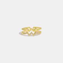 Load image into Gallery viewer, Wave Shape Inlaid Zircon Open Ring
