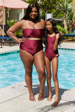 Load image into Gallery viewer, Marina West Swim Wave Break Contrast Trim One-Piece in Wine
