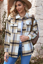 Load image into Gallery viewer, Plaid Dropped Shoulder Pocket Shacket
