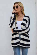 Load image into Gallery viewer, Striped Dolman Sleeve Open Front Cardigan

