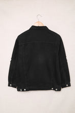 Load image into Gallery viewer, Distressed Button-Up Denim Jacket with Pockets
