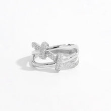Load image into Gallery viewer, Inlaid Zircon 925 Sterling Silver Crisscross Ring
