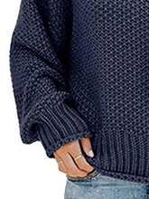 Load image into Gallery viewer, Turtleneck Dropped Shoulder Sweater
