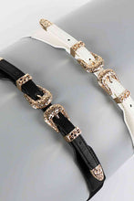 Load image into Gallery viewer, Double Buckle PU Leather Belt
