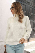 Load image into Gallery viewer, Cable-Knit Turtleneck Sweater
