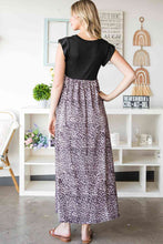 Load image into Gallery viewer, Leopard Print Round Neck Maxi Dress with Pockets
