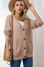 Load image into Gallery viewer, Drop Shoulder Button Down Pocketed Cardigan
