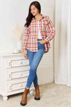 Load image into Gallery viewer, Double Take Plaid Collared Neck Long Sleeve Button-Up Shirt
