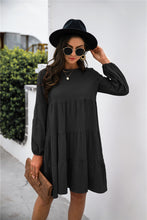 Load image into Gallery viewer, Balloon Sleeve Keyhole Tiered Dress
