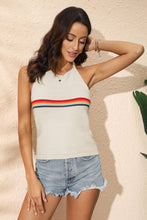 Load image into Gallery viewer, Rainbow Stripe Halter Neck Knit Tank
