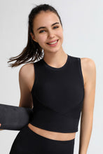 Load image into Gallery viewer, Ribbed Crisscross Round Neck Cropped Sports Tank
