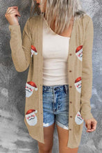 Load image into Gallery viewer, Sequin Santa Button Up Long Sleeve Cardigan

