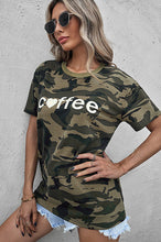Load image into Gallery viewer, Coffee Graphic Camo Tee
