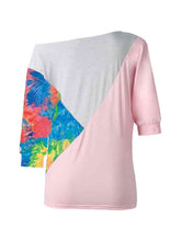 Load image into Gallery viewer, Color Block Three-Quarter Sleeve Blouse
