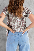 Load image into Gallery viewer, Leopard Layered Flutter Sleeve Tee Shirt
