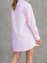Load image into Gallery viewer, Button Up Long Sleeve Mini Shirt Dress
