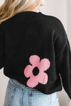 Load image into Gallery viewer, Round Neck Floral Pattern Color Contrast  Design Long Sleeve Sweater
