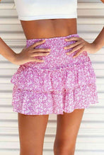 Load image into Gallery viewer, Printed Frill Trim Smocked Mini Skirt
