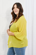Load image into Gallery viewer, Melody Just Breathe Full Size Chiffon Kimono in Yellow
