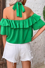 Load image into Gallery viewer, Halter Neck Ruffled Layered Blouse
