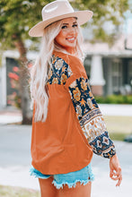 Load image into Gallery viewer, Floral Drop Shoulder Round Neck Top
