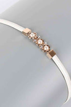 Load image into Gallery viewer, Rhinestone Flower Adjustable PU Leather Belt
