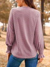 Load image into Gallery viewer, Eyelet V-Neck Flounce Sleeve Top

