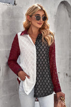 Load image into Gallery viewer, Curved Hem Button-Up Long Sleeve Shirt
