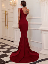 Load image into Gallery viewer, One-Shoulder Cutout Split Dress

