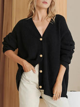 Load image into Gallery viewer, Full Size V-Neck Rib-Knit Cardigan
