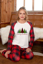 Load image into Gallery viewer, MERRY CHRISTMAS Graphic Top and Plaid Pants Set
