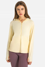 Load image into Gallery viewer, Zip Up Dropped Shoulder Hooded Sports Jacket
