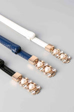 Load image into Gallery viewer, Rhinestone Flower Adjustable PU Leather Belt
