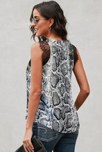 Load image into Gallery viewer, Printed Scalloped Lace Trim Tank
