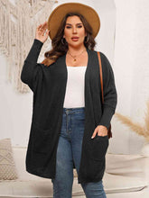 Load image into Gallery viewer, Plus Size Open Front Cardigan With Pockets
