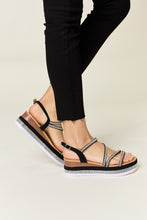 Load image into Gallery viewer, Forever Link Rhinestone Strappy Wedge Sandals
