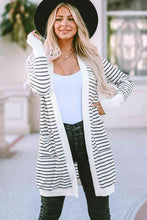 Load image into Gallery viewer, Striped Open Front Longline Cardigan
