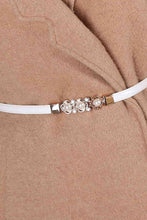 Load image into Gallery viewer, Rhinestone Flower Adjustable PU Leather Belt
