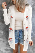 Load image into Gallery viewer, Sequin Santa Button Up Long Sleeve Cardigan
