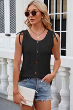 Load image into Gallery viewer, Eyelet Round Neck Wide Strap Tank
