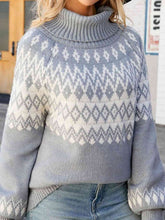 Load image into Gallery viewer, Turtleneck Lantern Sleeve Sweater
