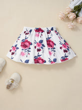 Load image into Gallery viewer, Girls Waffle Bow Detail Top and Floral Skirt Set
